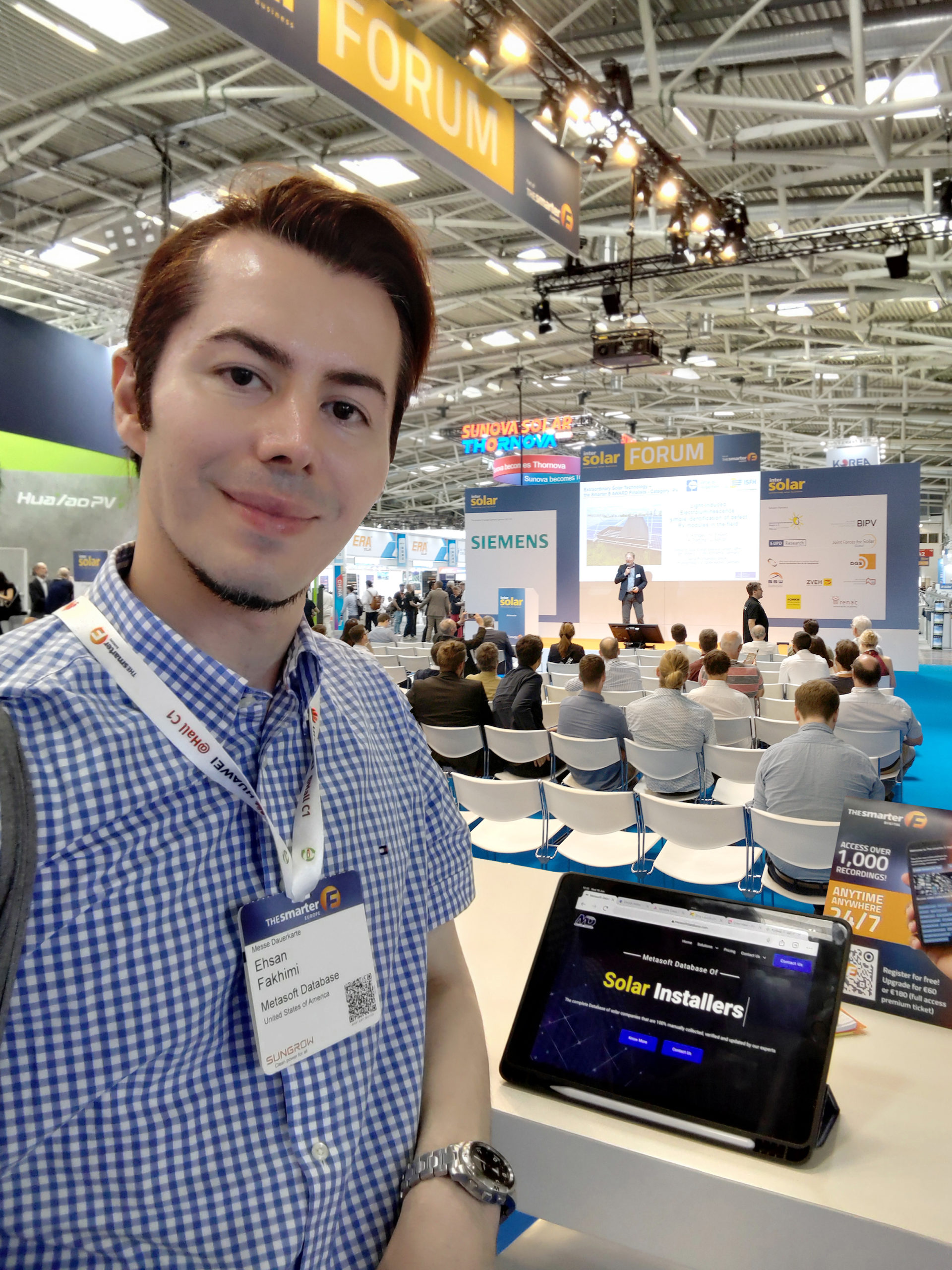 Here at Intersolar (Smarter E Europe) Expo in Germany (München), we are happy to connect to all the Solar companies and discover new technologies